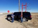 Nick and Harvey contemplating our bleak surroundings just before the contest begins on 20 January 2018.  We are about 20 miles east of Boise City, OK.